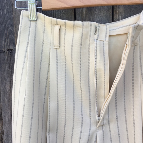 Ralph Lauren Blue Label Vintage Y2K High Rise Striped Wide Leg Pants Cream Blue - Picture 3 of 16